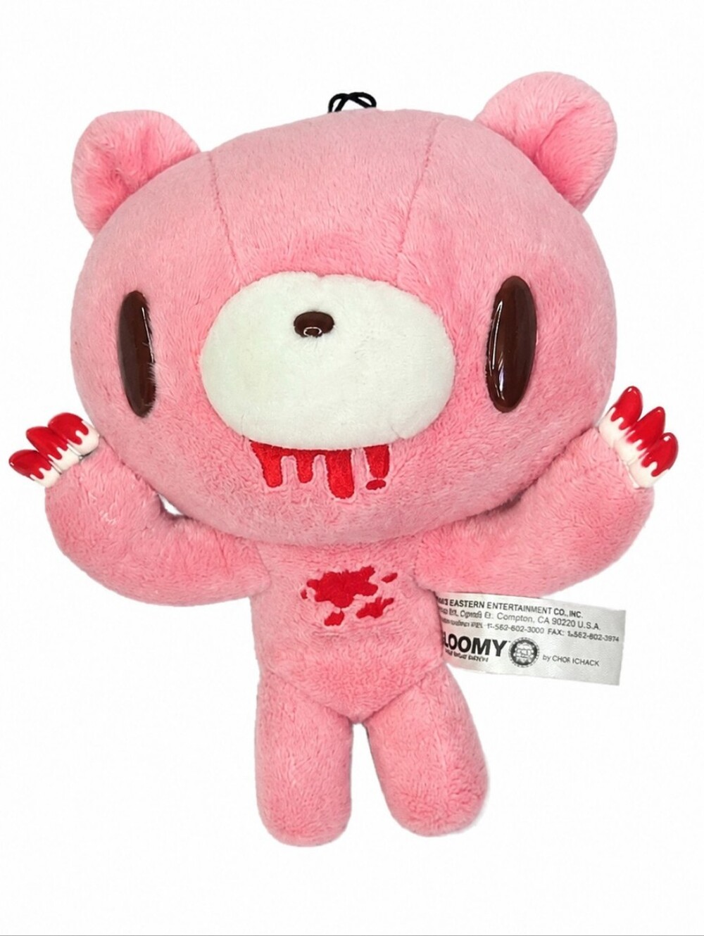 Gloomy Bear Plush Naughty Grizzly Pink Red Details Kawaii Emo Scene